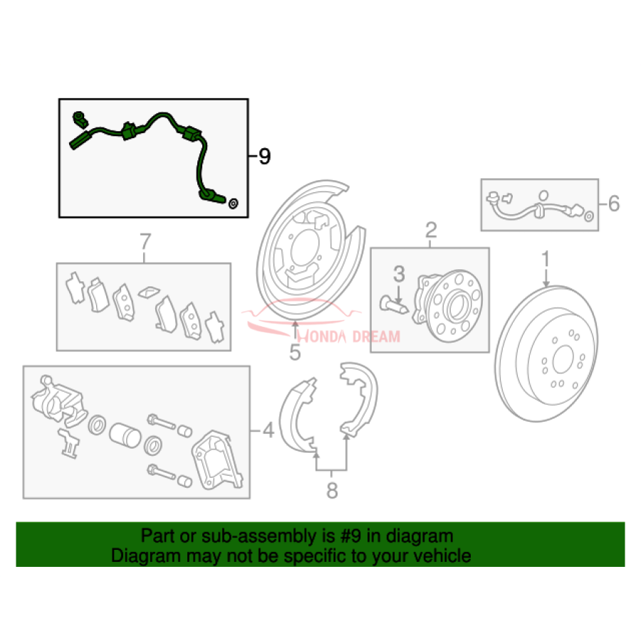 Sensor ABS, Left Rear (57475-T0B-A01) - 2