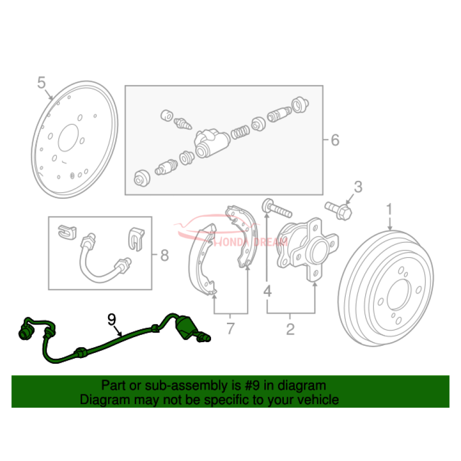 Sensor ABS, Left Rear (57475-T5R-033) - 2