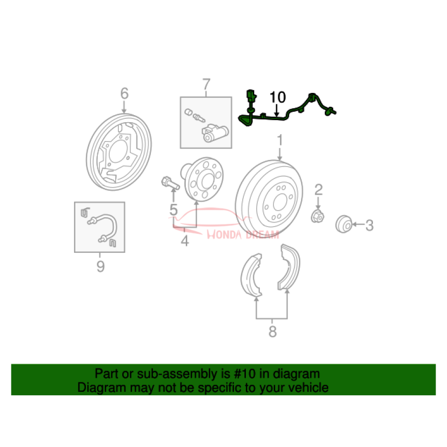 Sensor ABS, Left Rear (57475-TF0-003) - 2