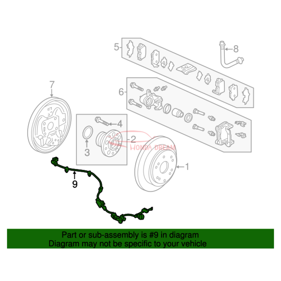 Sensor ABS, Left Rear (57475-TK8-A01) - 2