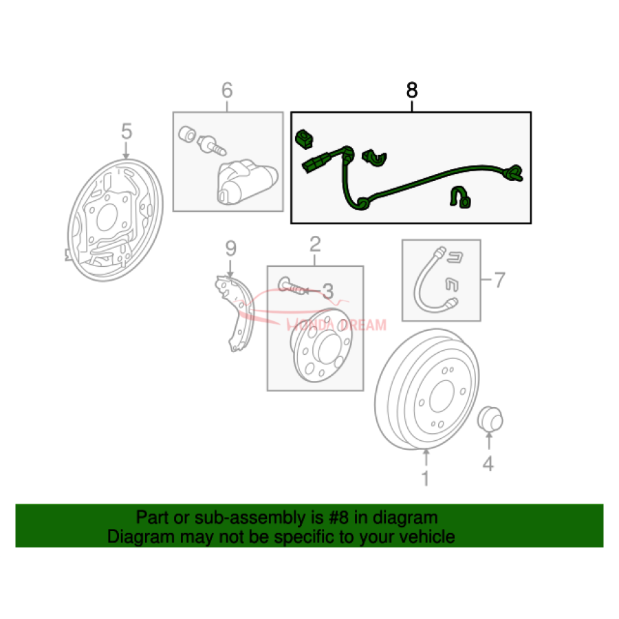 Sensor ABS, Left Rear (57475-TM8-A01) - 2