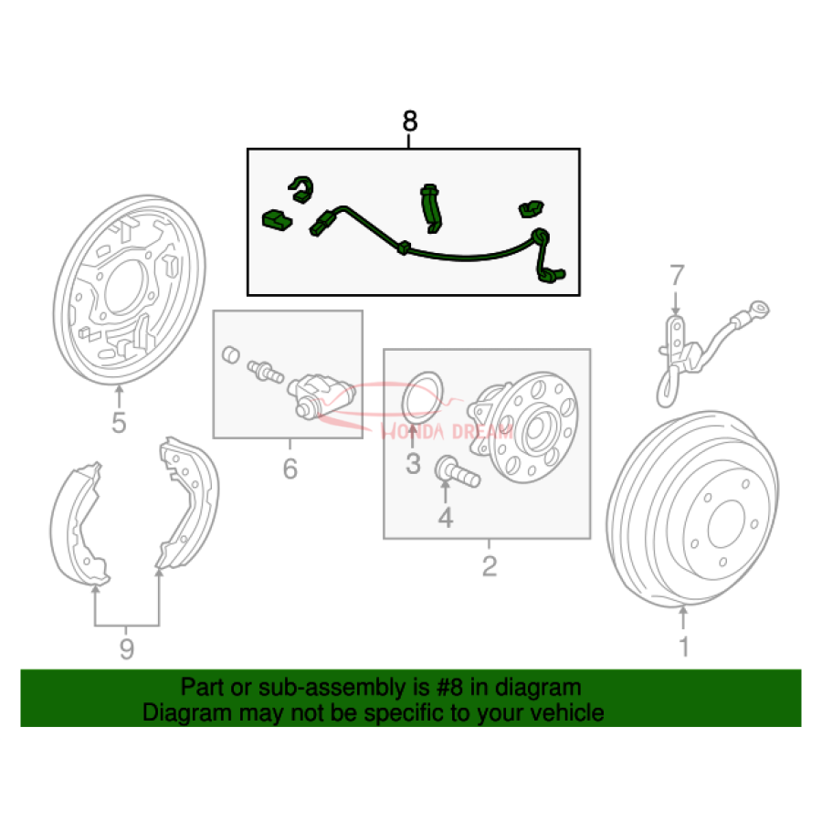 Sensor ABS, Left Rear (57475-TR0-013) - 2