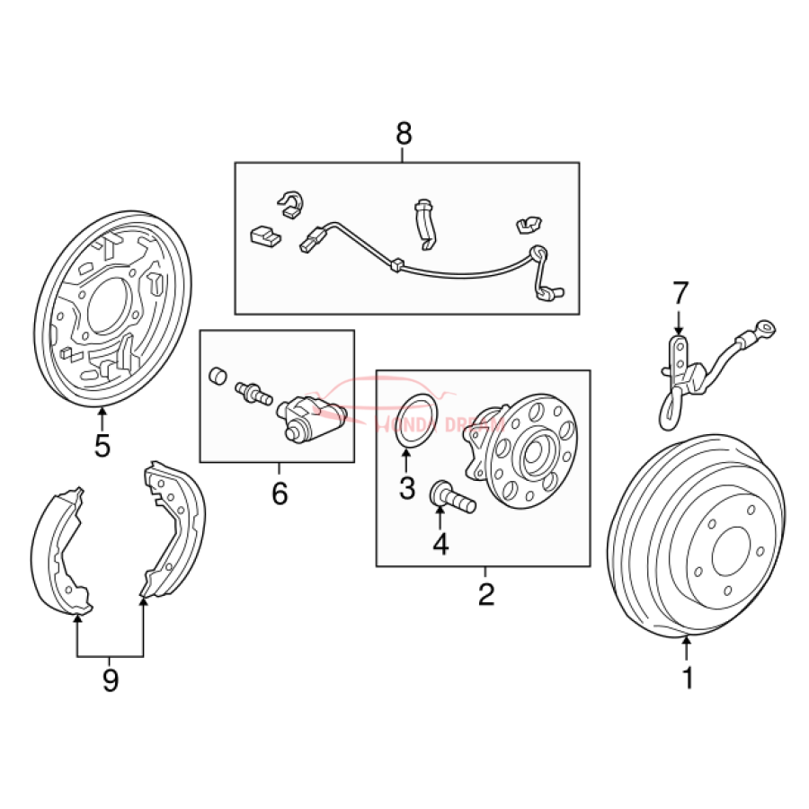 Sensor ABS, Left Rear (57475-TR0-013) - 3