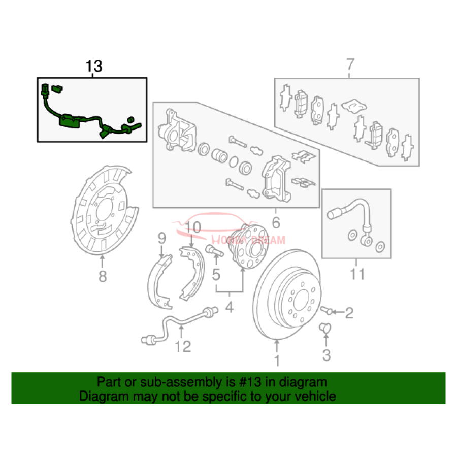 Sensor ABS, Left Rear (57475-TZ5-A02) - 2