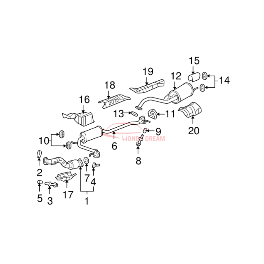 Теплозахисний кожух вихлопної труби (74600-TF0-000) - 3