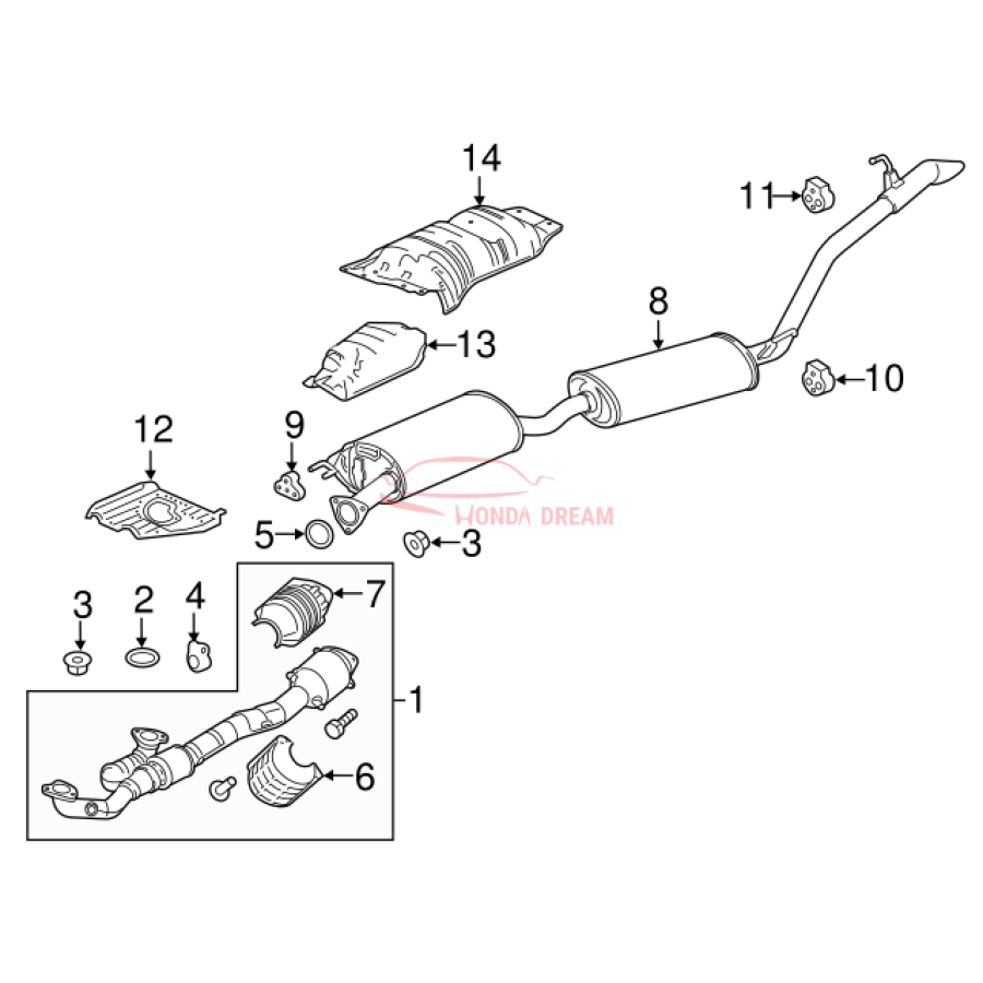 Plate B, Floor Heat Baffle (74603-TZ5-A00) - 2