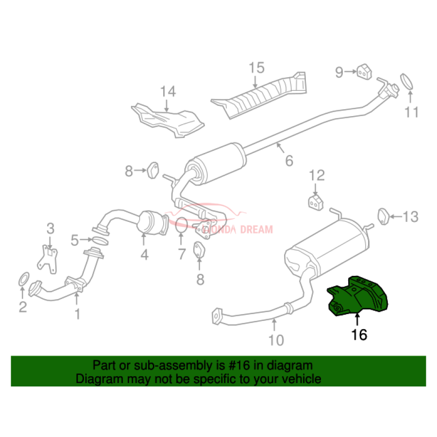 Plate, Muffler Baffle (74605-T7D-000) - 3