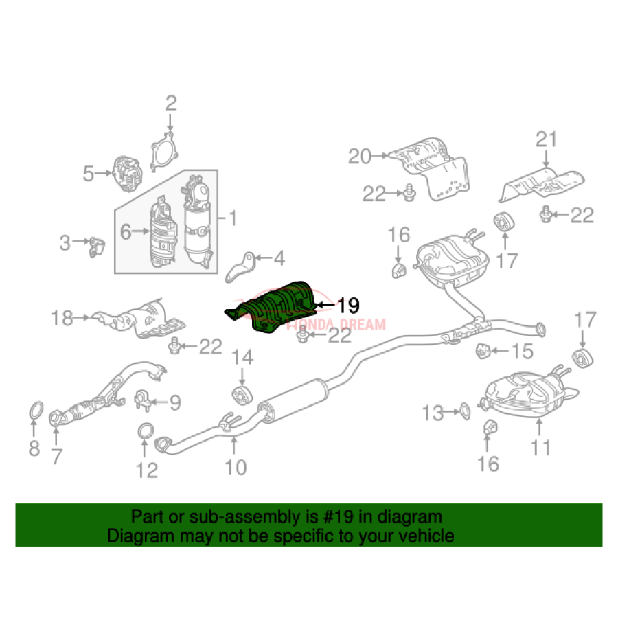 Теплозахисний кожух вихлопної труби (74611-TVA-A00) - 3