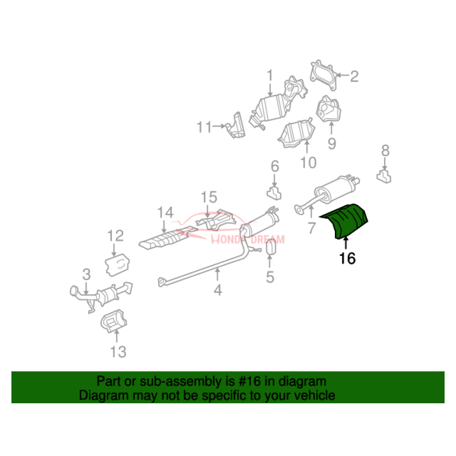 Теплозахисний кожух вихлопної труби (74655-SNA-A00) - 3