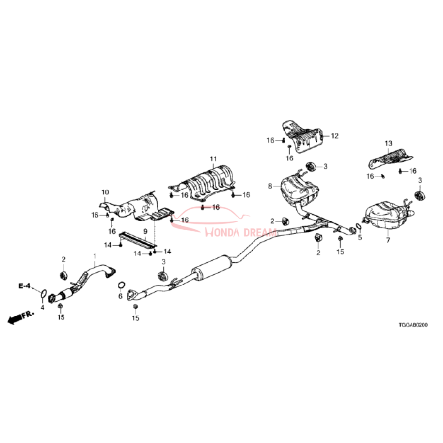 Plate R, Muffler Baffle (74655-TEA-T00) - 1