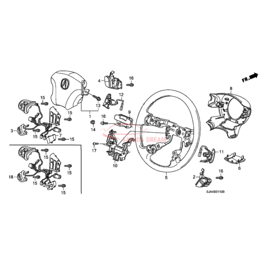 Steering Wheel (78501-SJA-A71ZB) - 1