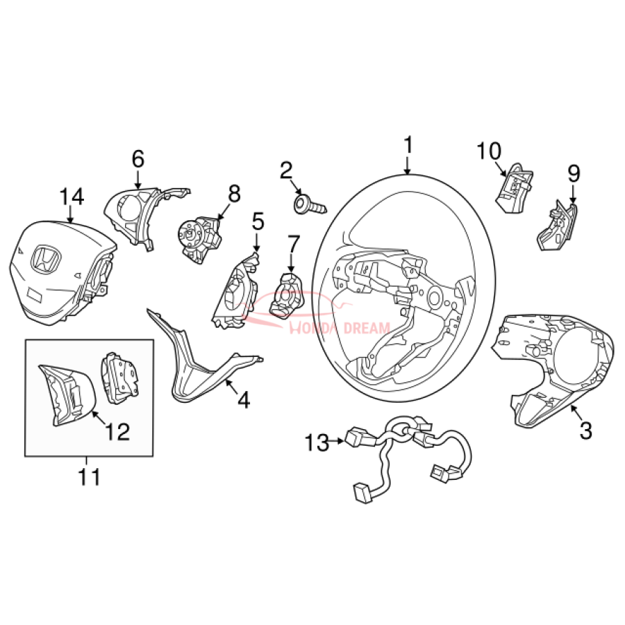 Steering Wheel (78501-T5A-N21ZA) - 3