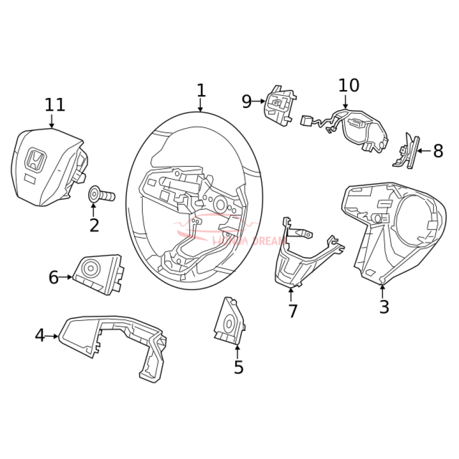 Steering Wheel (78501-TBA-A11ZA) - 3