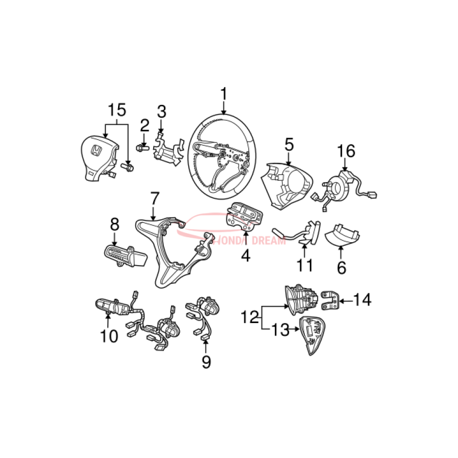 Steering Wheel (78501-TF0-J71ZC) - 3