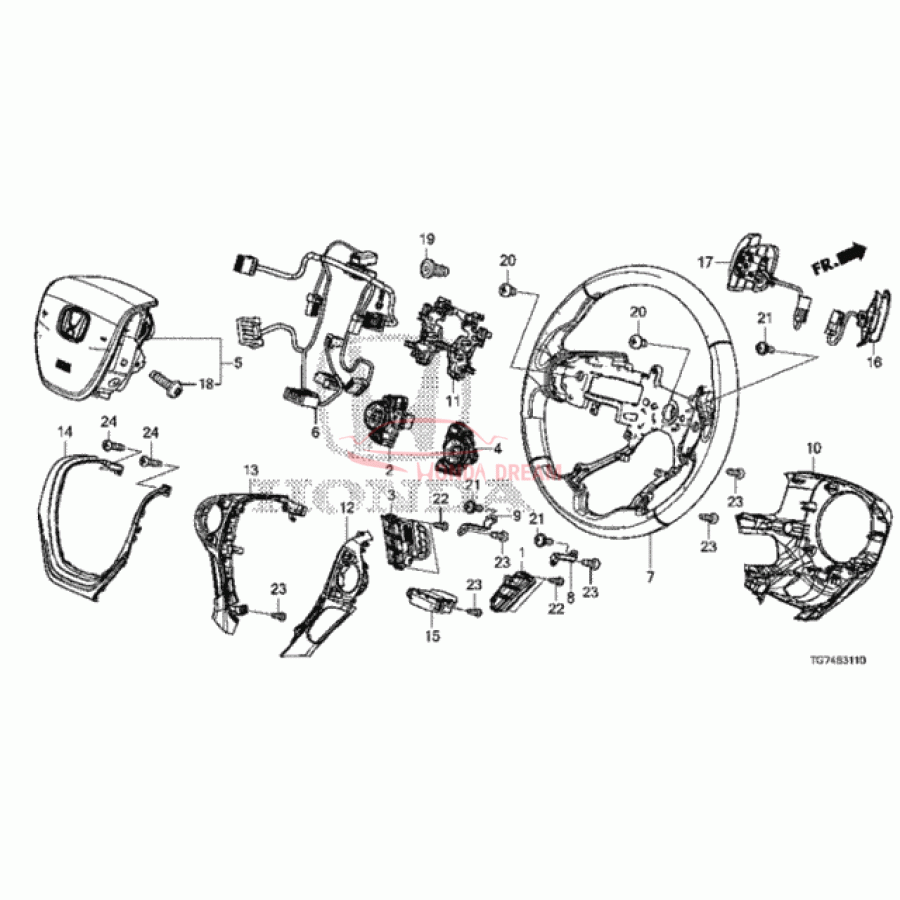 Steering Wheel (78501-TG7-A13ZA) - 1