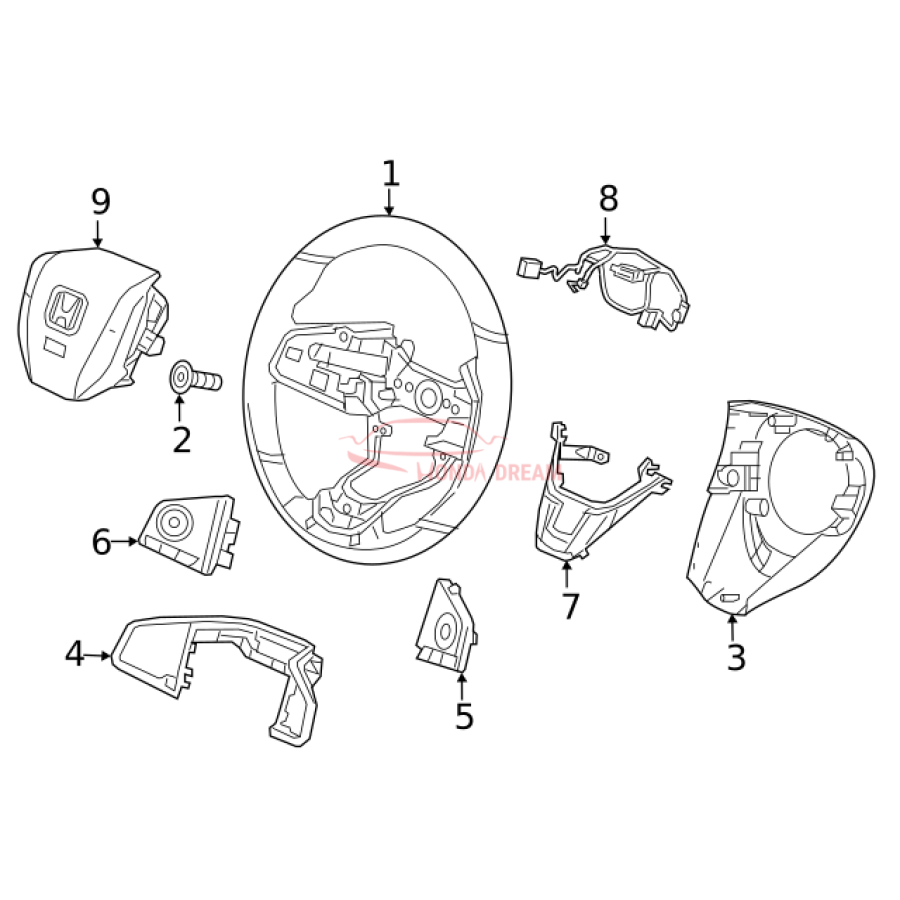 Steering Wheel (78501-TGH-A90ZA) - 3