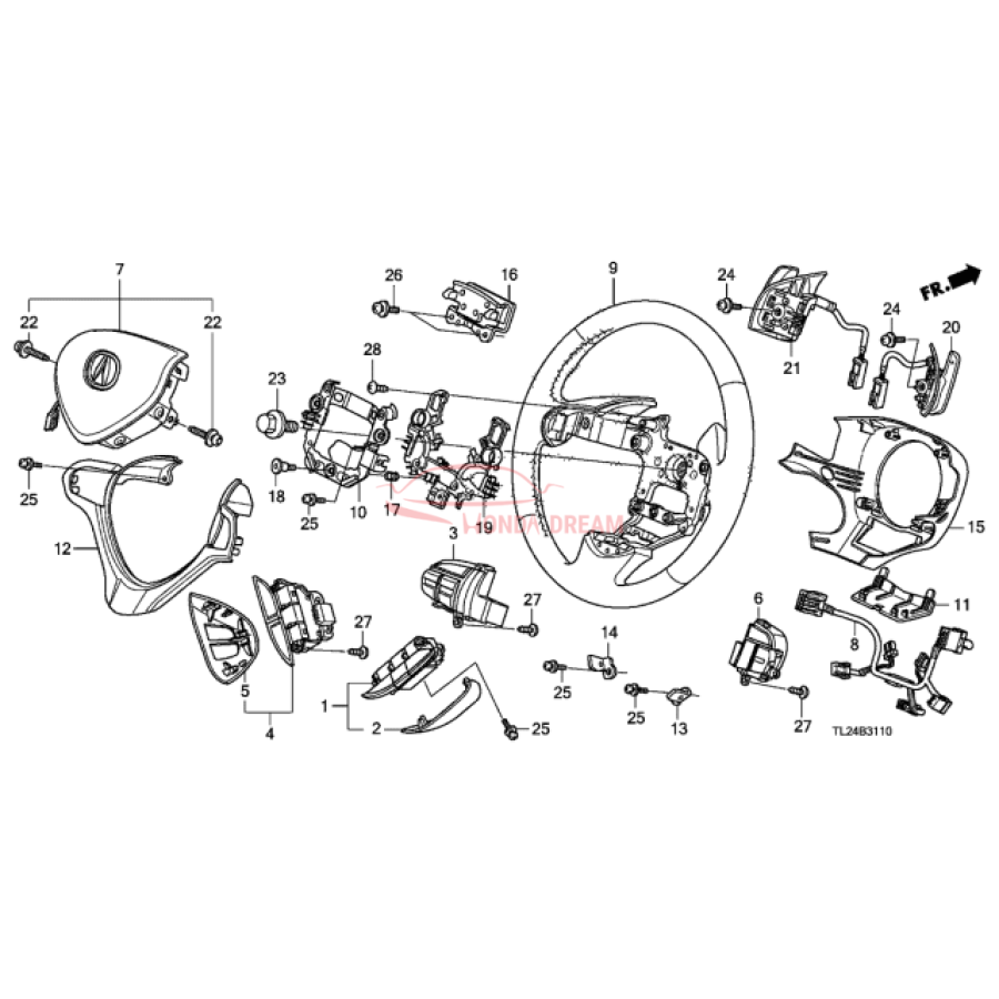 Steering Wheel (78501-TL0-A51ZC) - 1