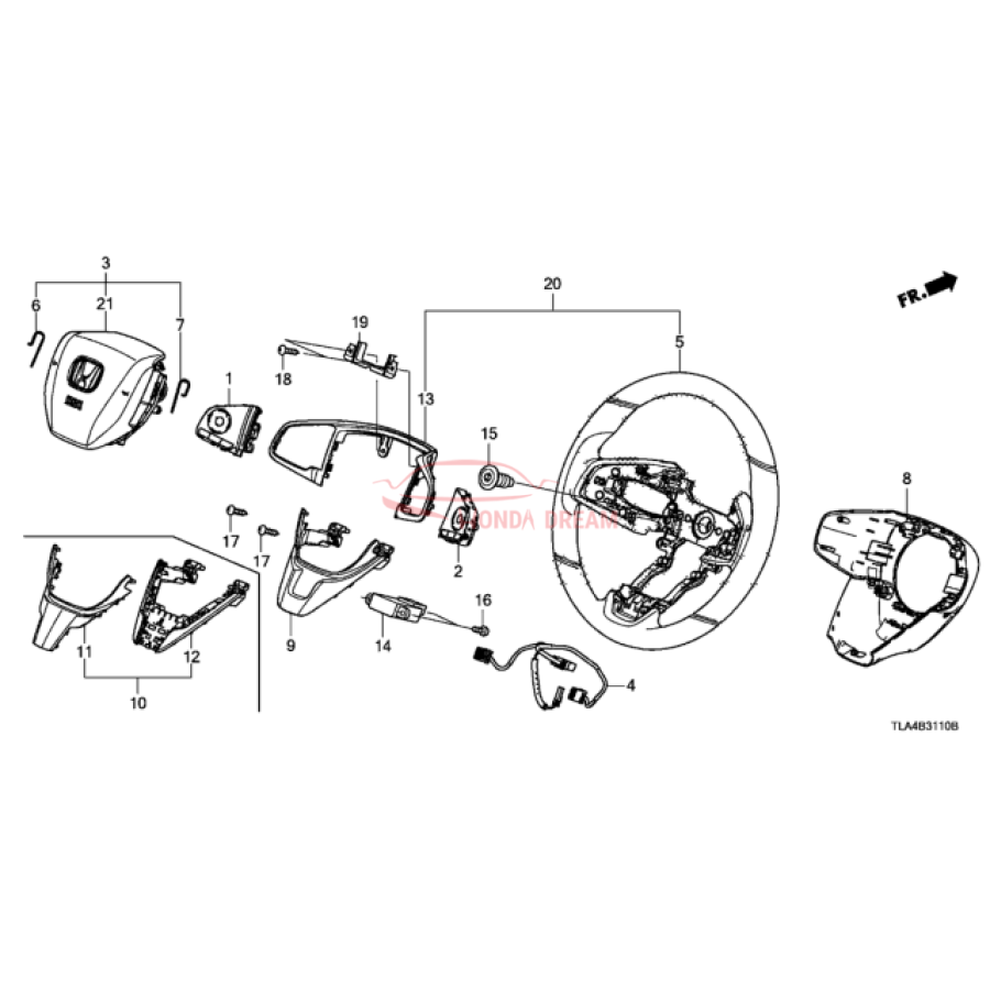 Steering Wheel (78501-TLA-D10ZA) - 2