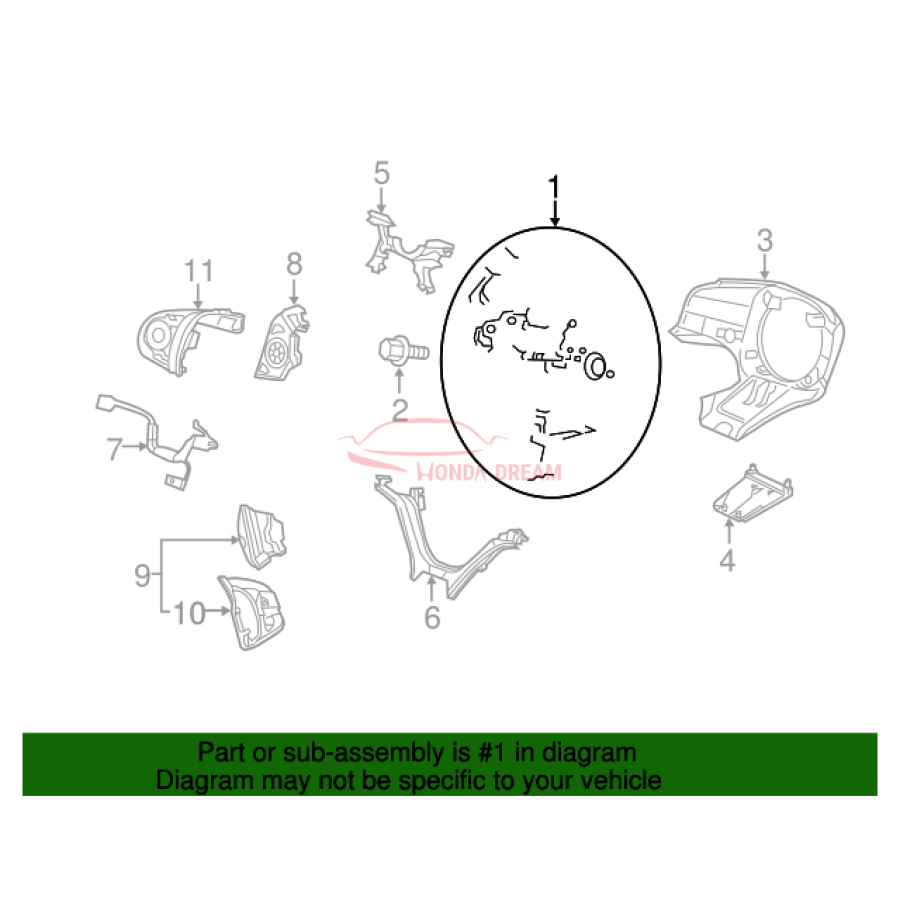 Steering Wheel (78501-TR0-A51ZA) - 2