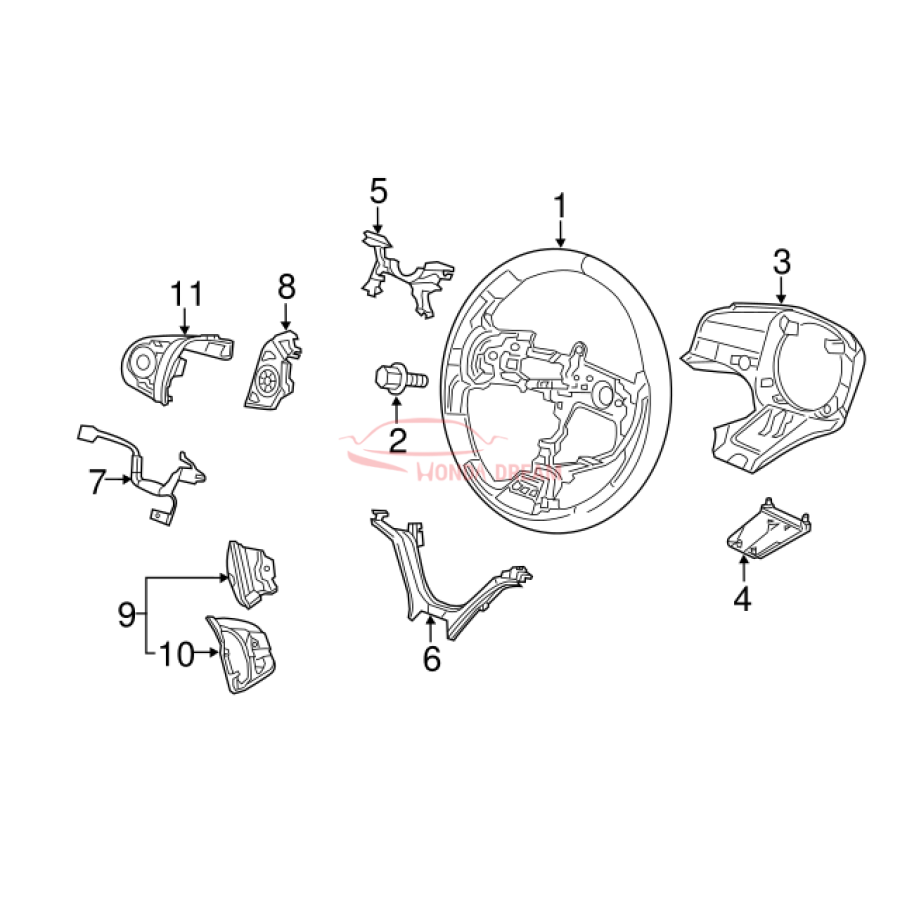 Steering Wheel (78501-TR0-A51ZA) - 3