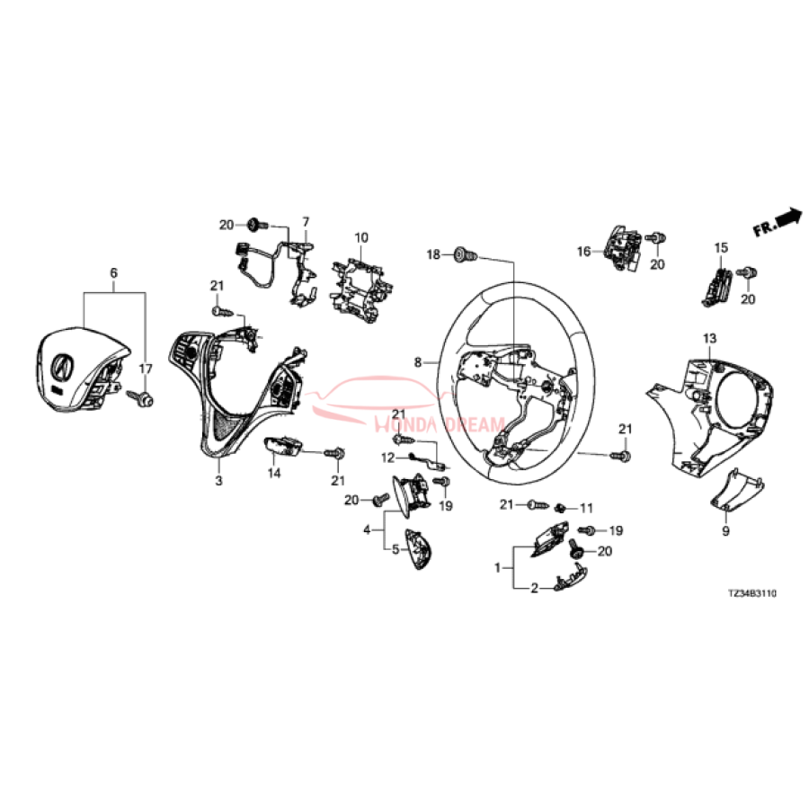 Steering Wheel (78501-TZ3-A71ZA) - 3