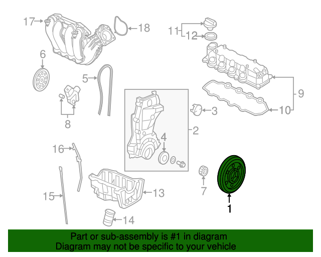 Шків колінчастого валу (13810RMX003)