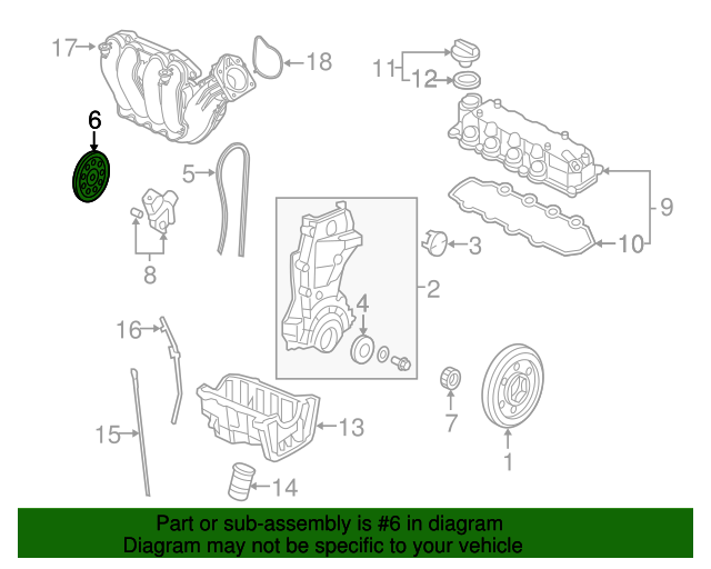 Шестірня розподільного вала ГРМ (14211PWA000)