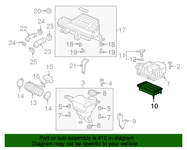 Фільтр повітряний (172205AAA00)