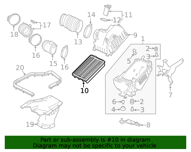 Фільтр повітряний (172205BFA00)