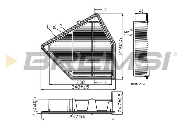 Фільтр повітряний Bremsi (FA1076)