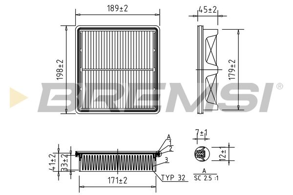 Фільтр повітряний Bremsi (FA1676)