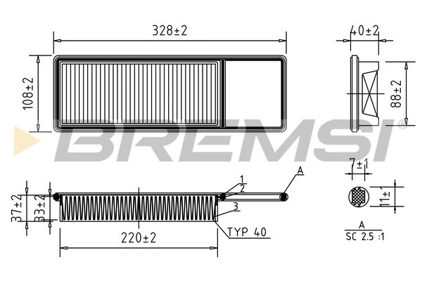 Фільтр повітряний Bremsi (FA1705)
