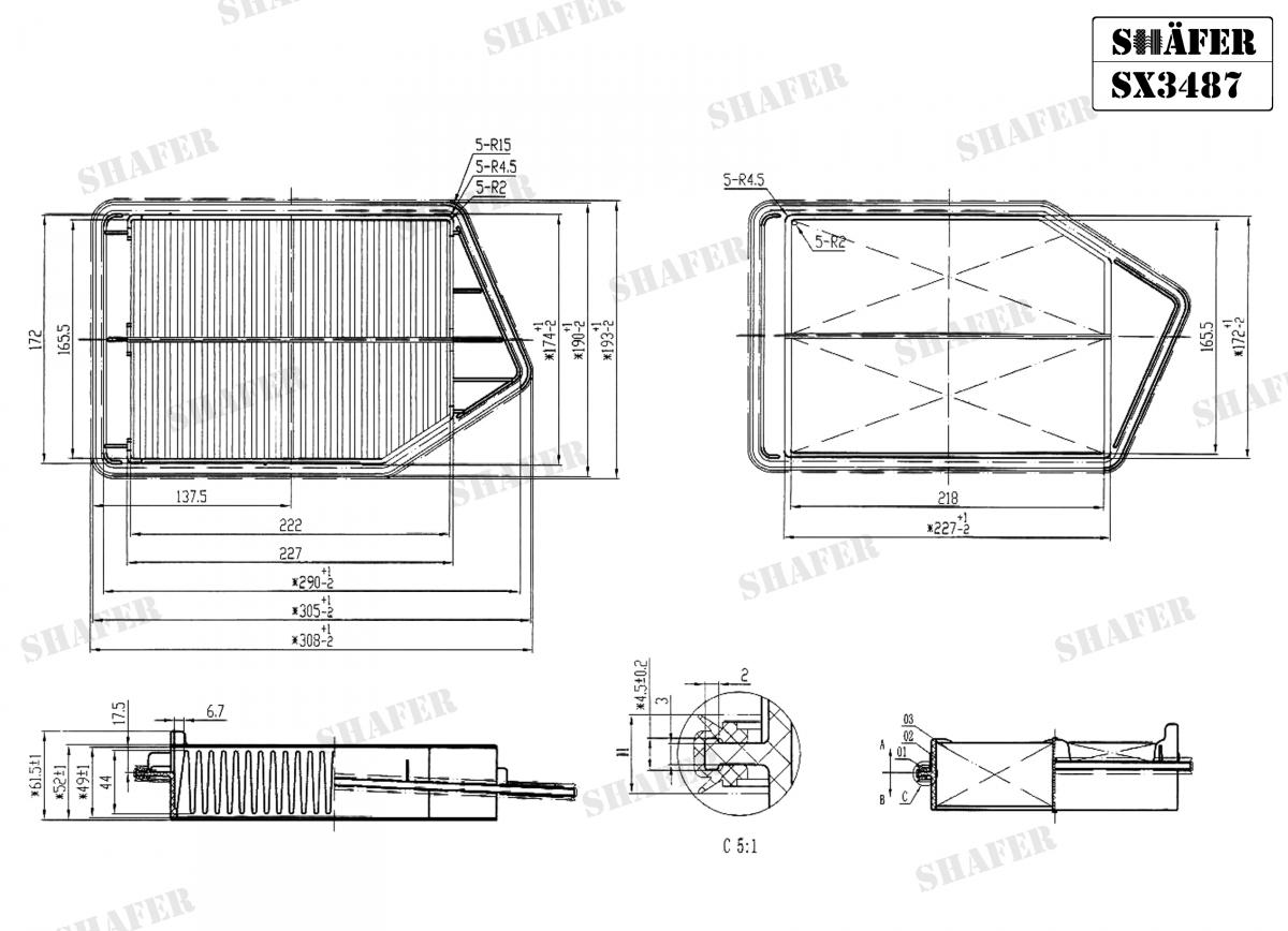 Фільтр повітряний Shafer (SX3487)
