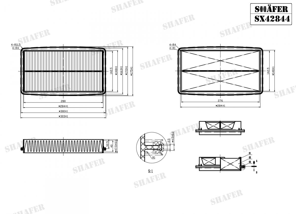Фільтр повітряний Shafer (SX42844)