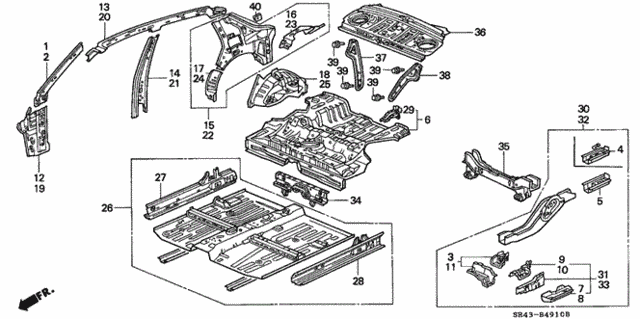 Лівий боковий поріг (65190SR4A01ZZ)
