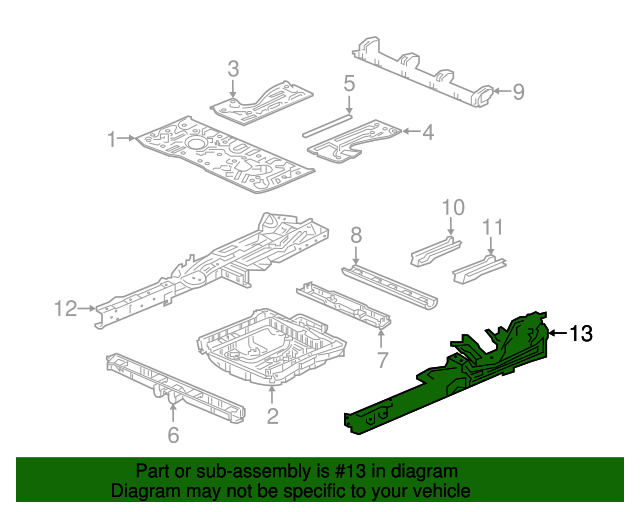 SILL COMP L,INSID (65190THR325ZZ)