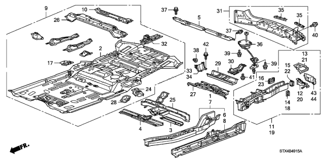 FRAME COMP,R REAR (65610STXA01ZZ)