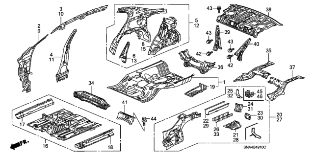 PANEL SET, R. RR. IN (64300SNE326ZZ)