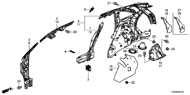PANEL COMP., R. RR. (64300TZ5315ZZ)