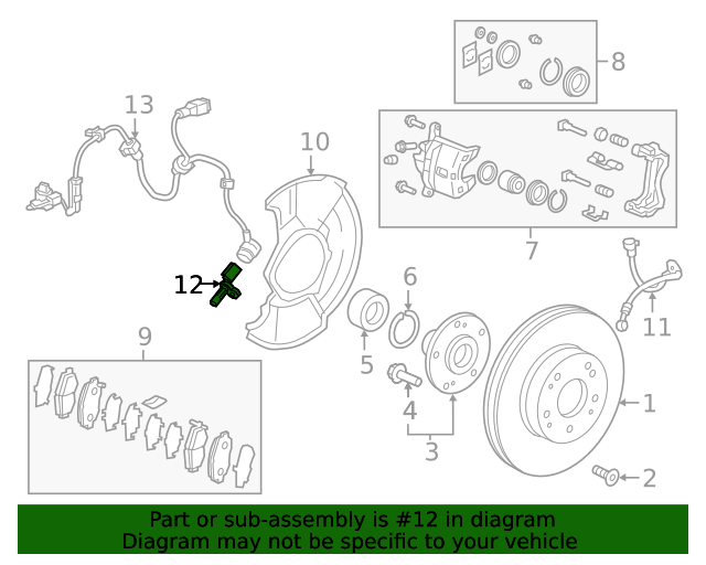 SENSOR ASSY., L. FR. (57454TGNG01)