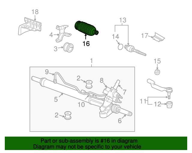 Пильовик рульової рейки (53534TA0A02)