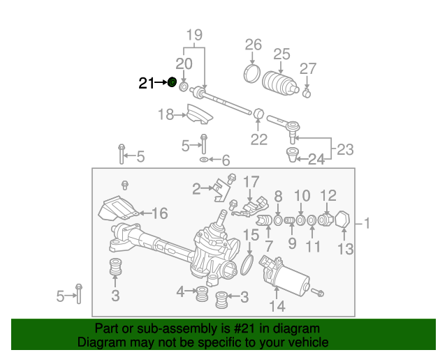 Шайба дистанційна рульової рейки (53535SLA003)