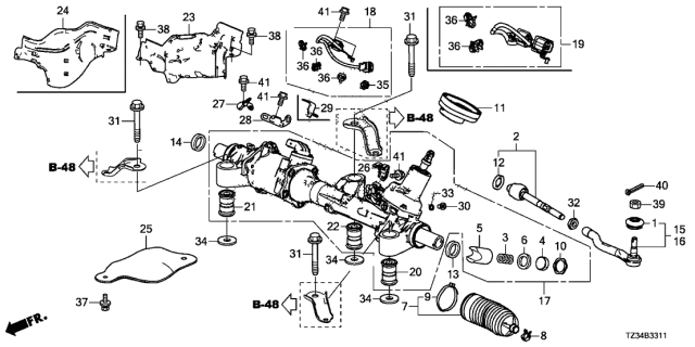 Наконечник рульової тяги, правий (53540TZ7A02)