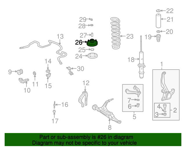 Подушка переднього амортизатора (51675SR0004)