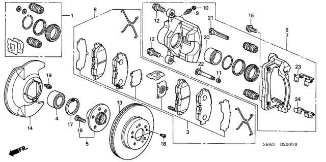 CALIPER SUB-ASSY, (45019S9AE00)