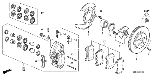 Колодки гальмівні передні, комплект (45022SEPA61)