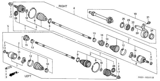 BOOT SET,INBOARD (44017S04030)