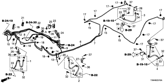 Шланг гальмівний передній лівий (01465T2AA02)