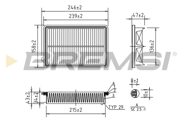 Фільтр повітряний Bremsi (FA1053)