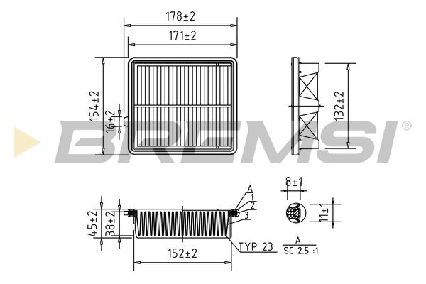Фільтр повітряний Bremsi (FA1045)